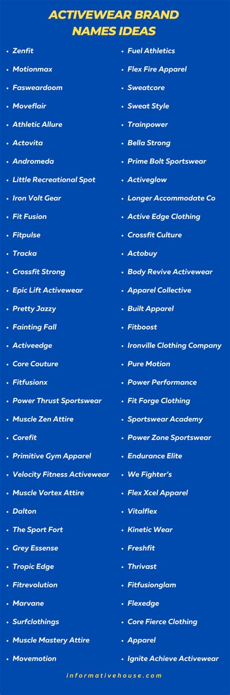 fake business name for workout clothes|unique activewear business names.